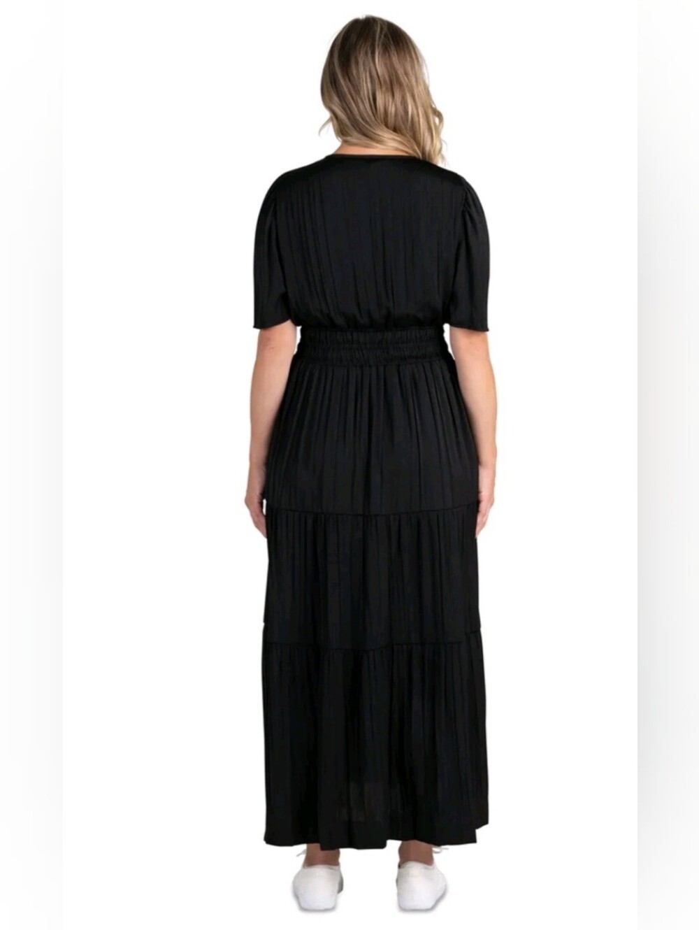 Destination Maternity Women’s Split Neck Maternity Maxi Dress - Picture 7 of 9